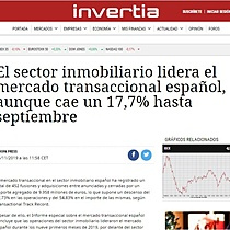 El sector inmobiliario lidera el mercado transaccional espaol, aunque cae un 17,7% hasta septiembre